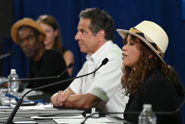 Governor Cuomo is joined by Rosie PErez and Chris Rock to announce mask messaging programs